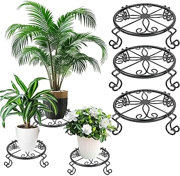 Kylinbigda Metal Plant Stand Indoor/Outdoor, Low Corner Plant Stand, Decoration Small Plant Holders for Home, Anti-Rust Iron