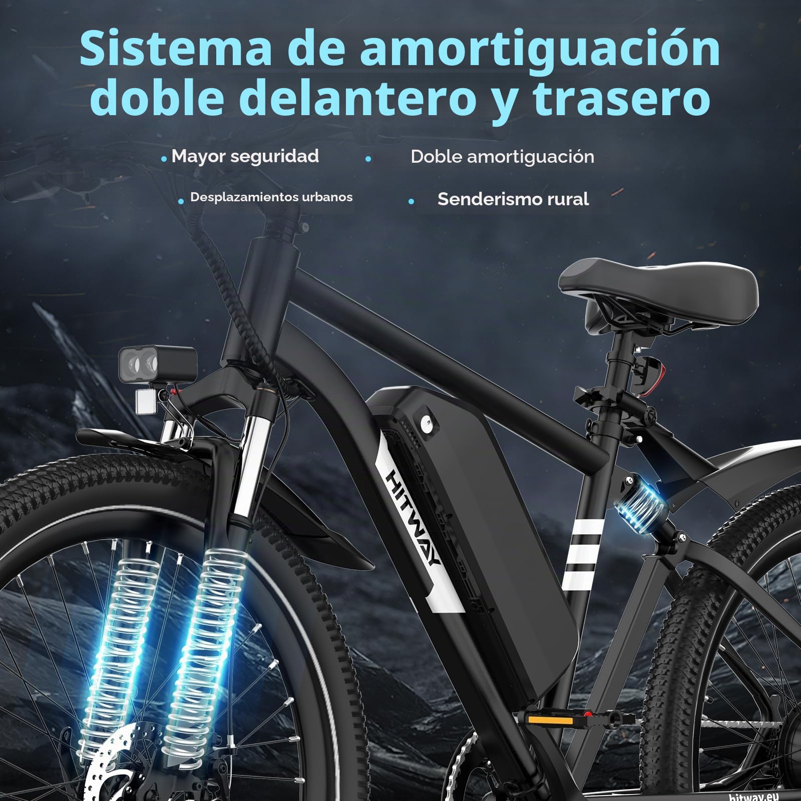 HITWAY Bicicleta electrica,Bicicleta de montaña eléctrica,Bicicleta electrica de 29 Pulgadas,Batería extraíble de 48V 15,6Ah,transmisión - 7 velocidades,Rango de Crucero 80-150km, App, NFC