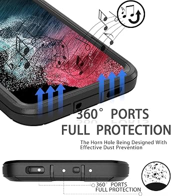 for Samsung Galaxy S22 Case,Shockproof Dropproof Dustproof Galaxy S22 Case,Heavy Duty Protective for Samsung S22 Case, 6.1 Inch (Black)