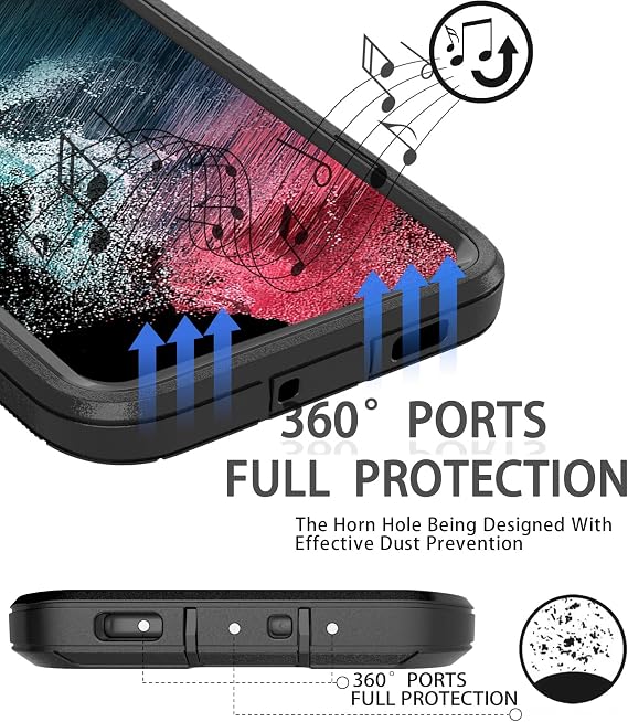 for Samsung Galaxy S22 Case,Shockproof Dropproof Dustproof Galaxy S22 Case,Heavy Duty Protective for Samsung S22 Case, 6.1 Inch (Black)