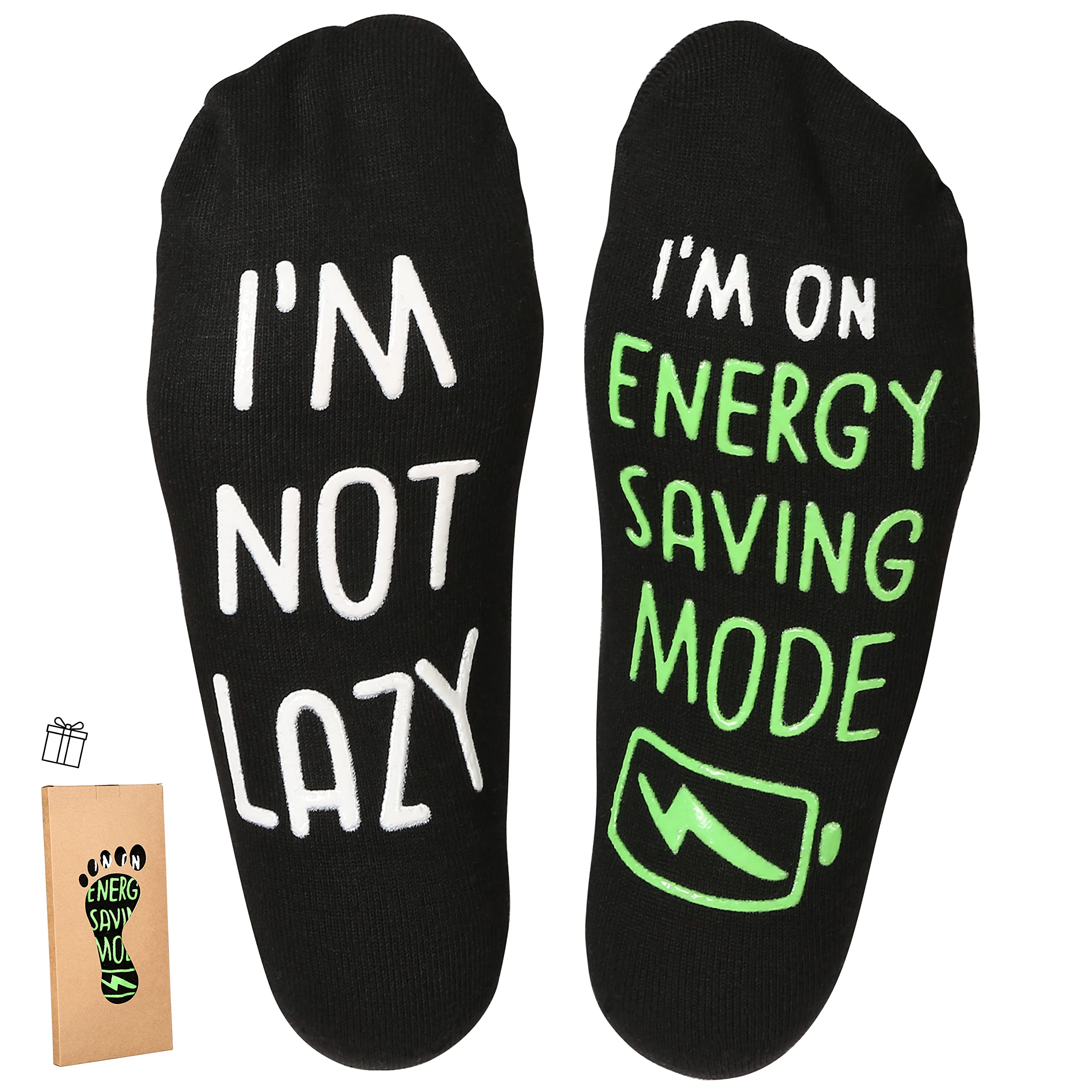 ZXGXLAW Birthday Gifts for Dad,Men Husband Grandpa Women idea Fathers Day Christmas Im Not Lazy Funny Socks