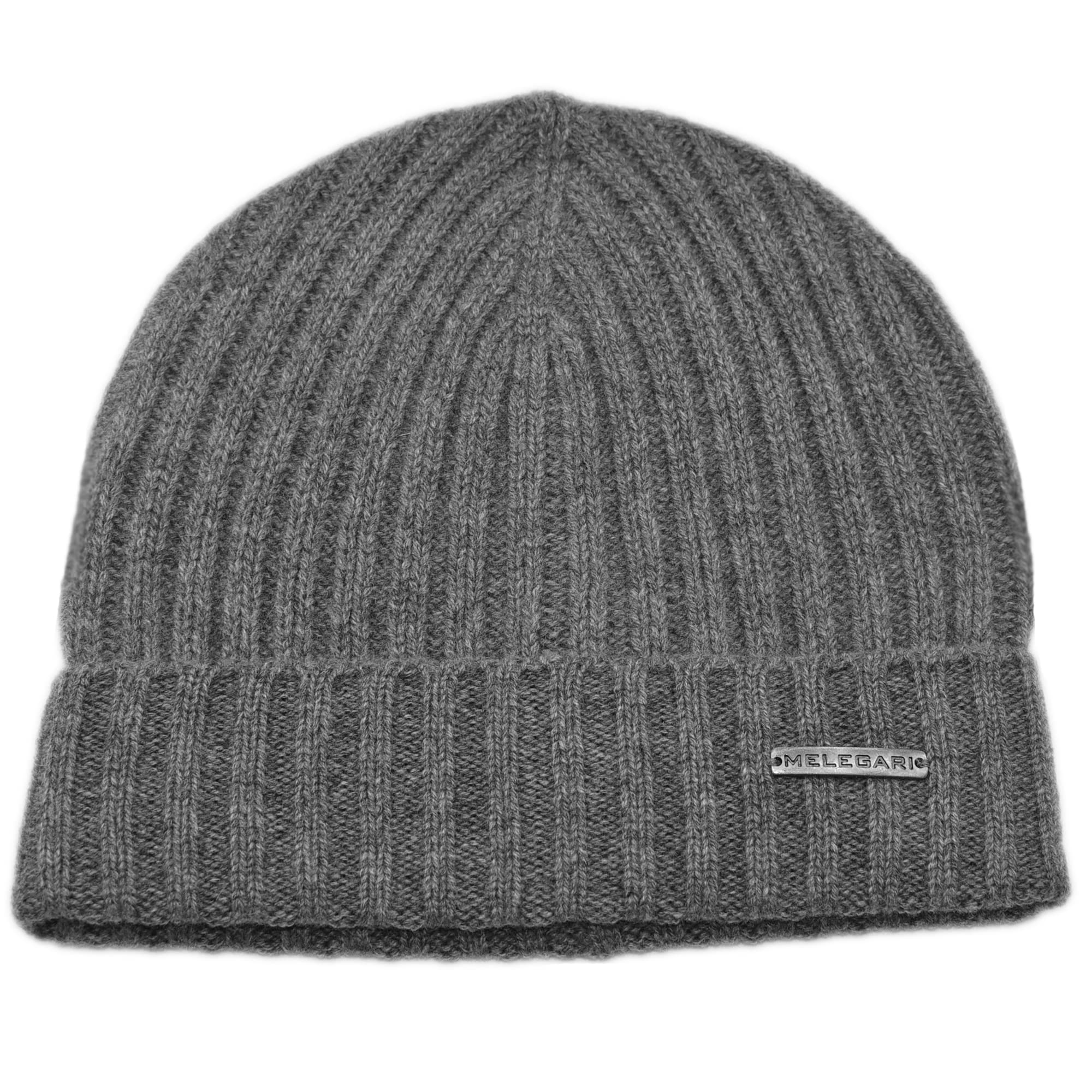 MELEGARI Czapka Słuchawki Beanie Verona | 100% Kaszmir | Made in Italy | Unisex, grigio medio