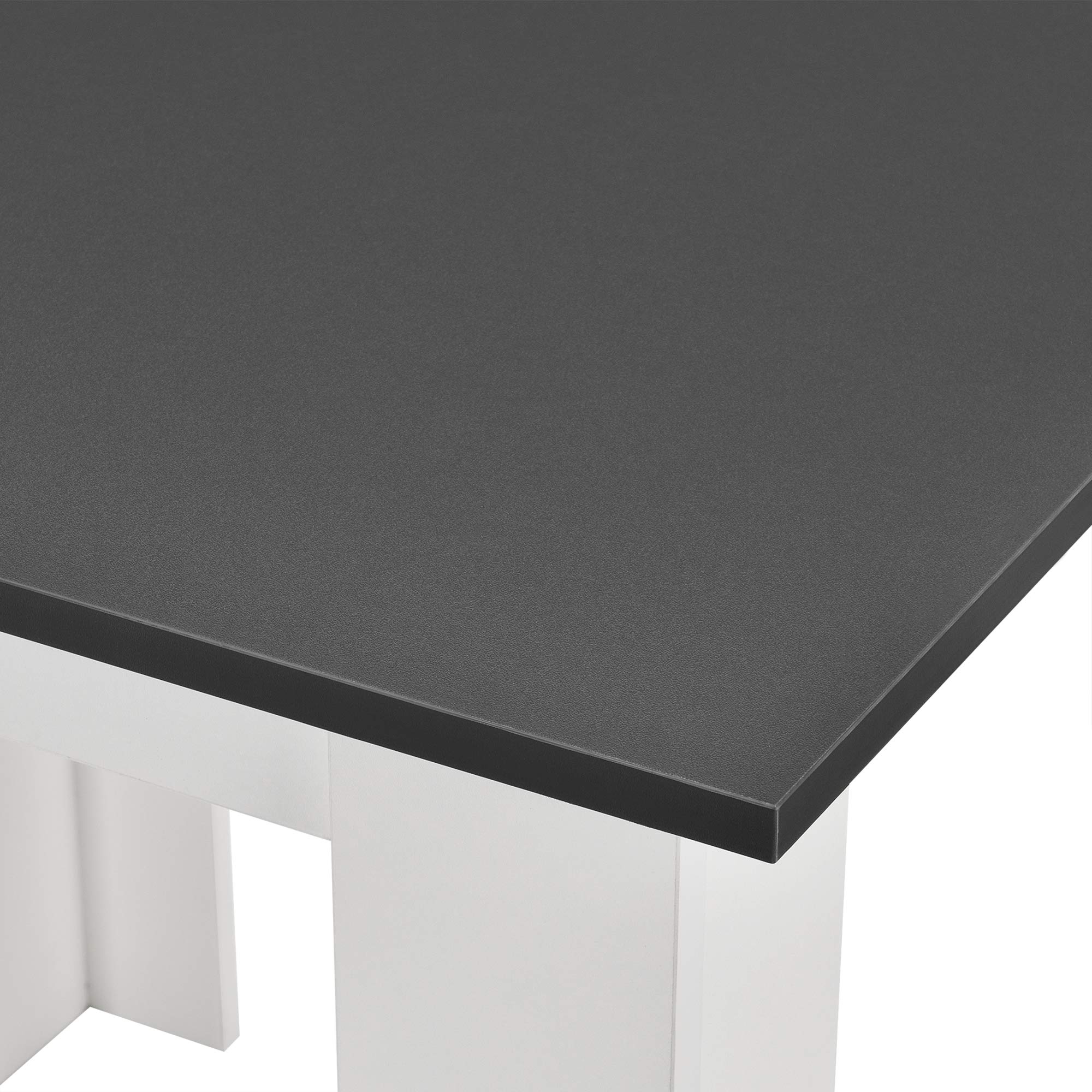 [en.casa] Tavolo da Pranzo con Piano Quadrato e Gambe a Forma di L 80 x 80 x 76cm Tavolo da Cucina in Design Moderno - Bianco/Grigio Scuro