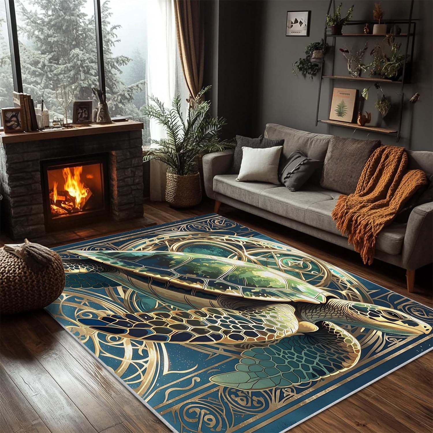 Tapis salon créatures maritimes pour décorer la chambre d'enfant ou l'entrée