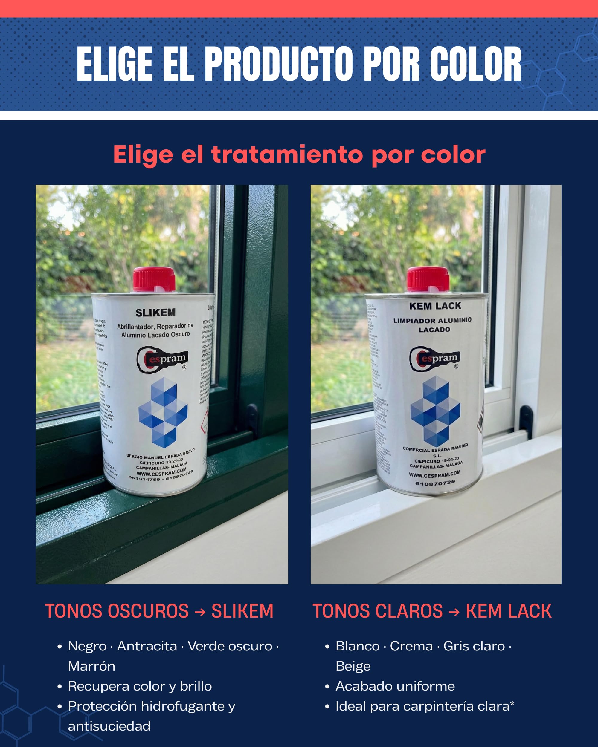 SLIKEM 1L - Restaurador Reparador Aluminio Lacado Oscuro con Silicona – Recupera Color y Brillo – Ventanas Puertas Persianas – Hidrofugante Antisuciedad