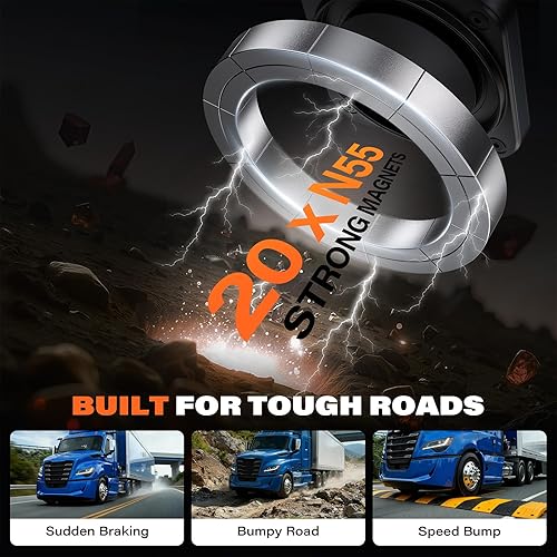 Miniatura 5 de APPS2Car Soporte de teléfono MagSafe para camión resistente, soporte magnético para iPhone con ventosa de vacío grande de 4.33 pulgadas, potencia de