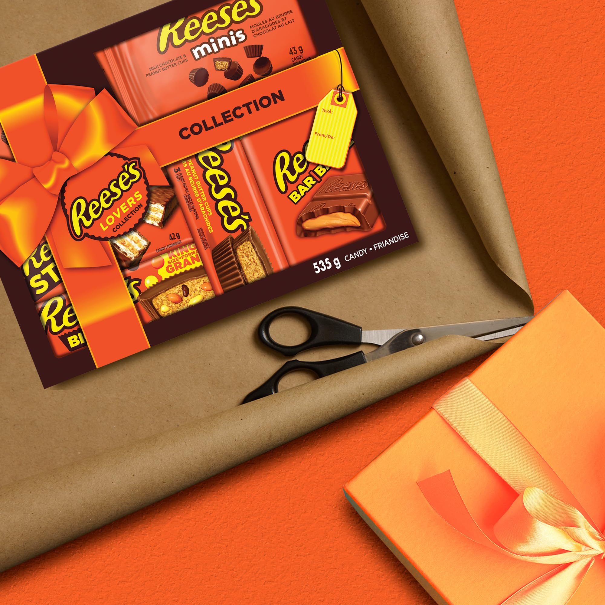 Reese's Lovers Gift Box, Assorted Chocolate Peanut Butter Bars, 535g (8 Assorted Bars) – Easter Gift for Chocolate Lovers - 3