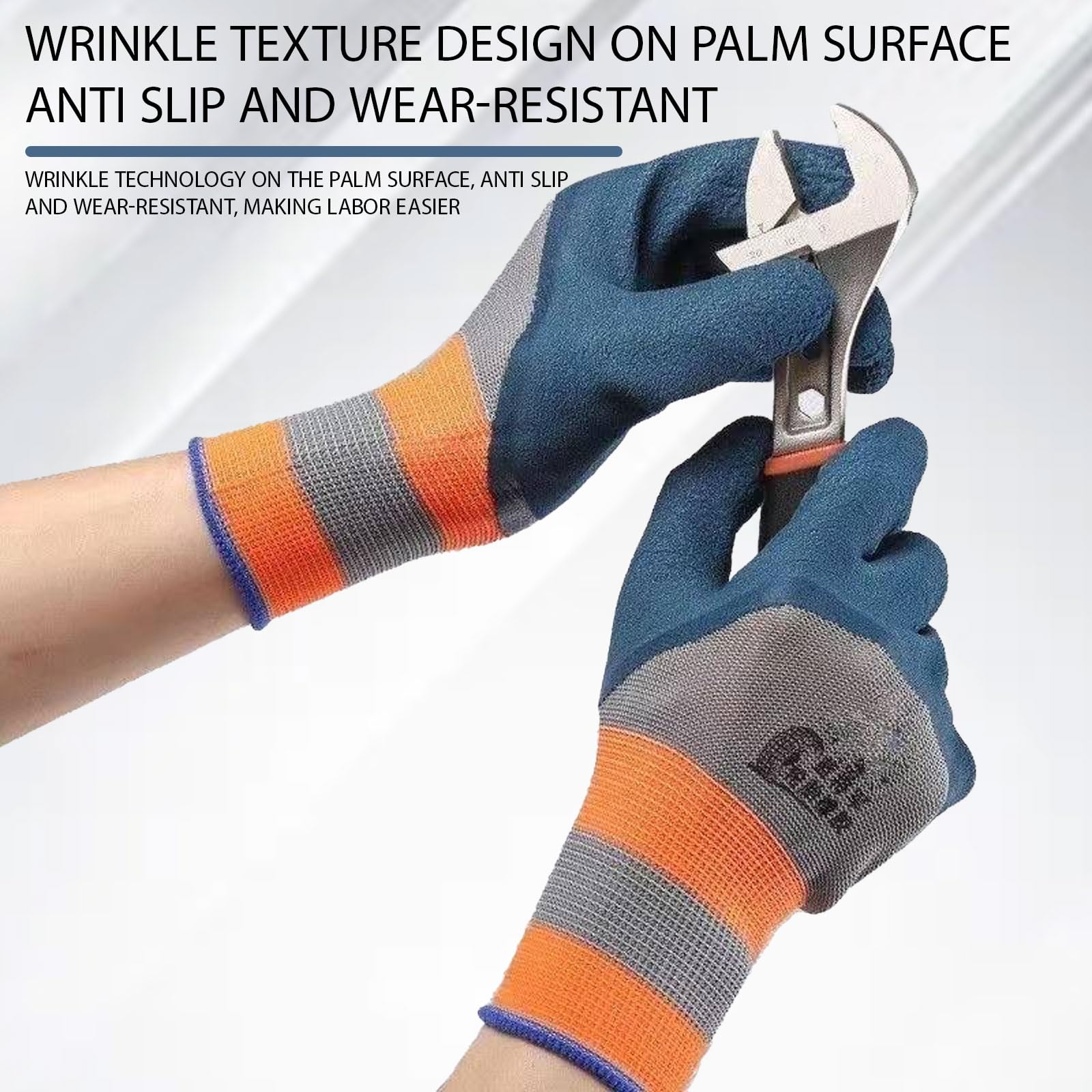 5 works of SSKHE Men's Work Gloves Made of Nylon Knitted Fabric,Garden Gloves,Precise and Comfortable Protective Gloves,Non-Slip Mechanic Gloves(Green) - Image 3