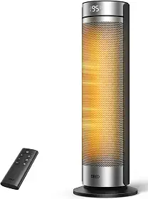 Dreo Aquecedor de ambiente de 58 cm, aquecedores elétricos silenciosos de 2000 W para quarto com controle remoto, temporizador de 12H, oscilação de 70°, 5 modos, cerâmica PTC com termostato, aquecedor