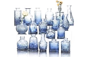 Fixwal Blue Bud Vases for Flowers