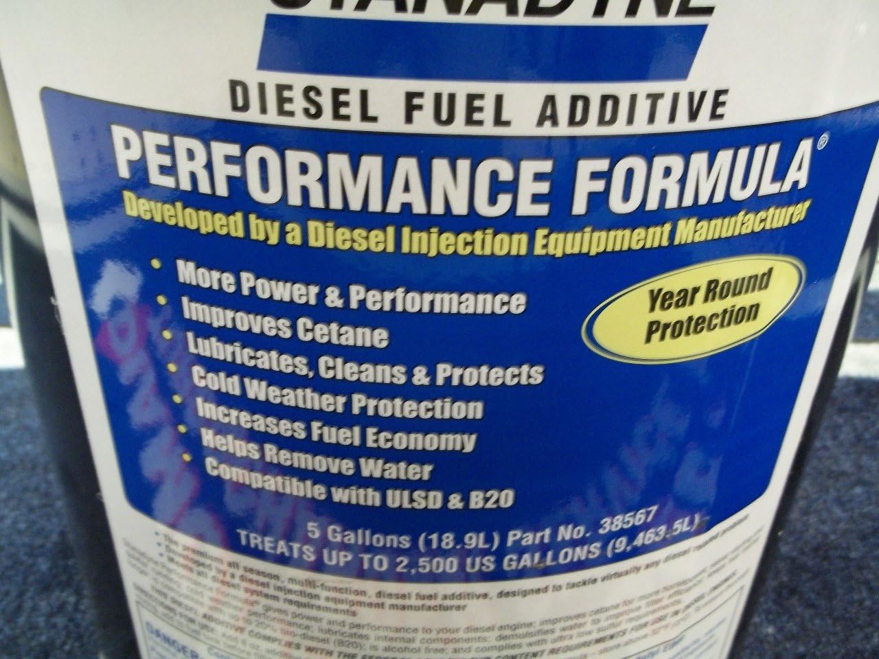 Stanadyne Performance Formula 5 Gallon Pail Treats 2,500 gallons diesel fuel per Pail