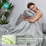 Amélie Home Queen Size Tencel Lyocell Duvet Cover Set, Ultra Soft Breathable Cooling Summer Bedding for Hot Sleepers, 1 Duvet Cover and 2 Pillowcases, 90"x90", Grey, Comforter Not Included