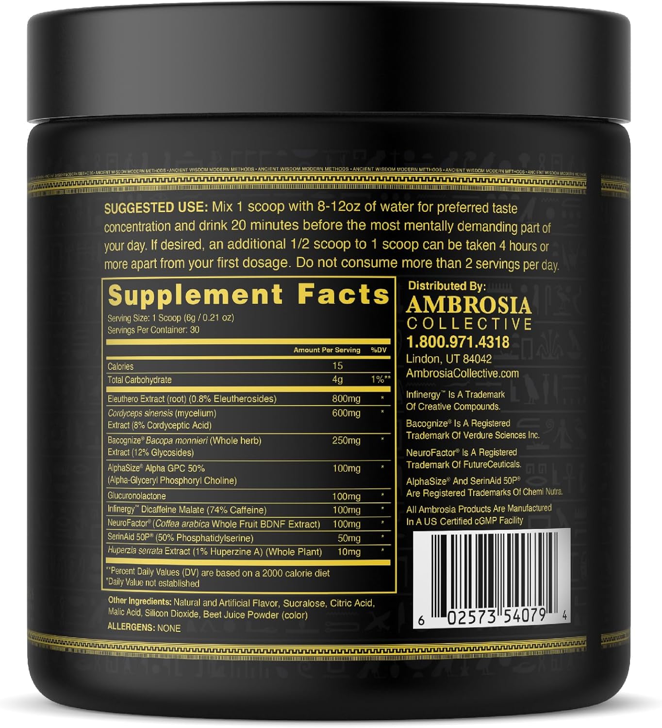 Ambrosia Mental Jewels Powder - Cognitive Enhancer | Increase Memory, Communication Skills, Concentration & Focus | Decrease Reaction Time | Alpha GPC, Choline, BaCognize | 30 Servings| Cherry Limeade - Image 6