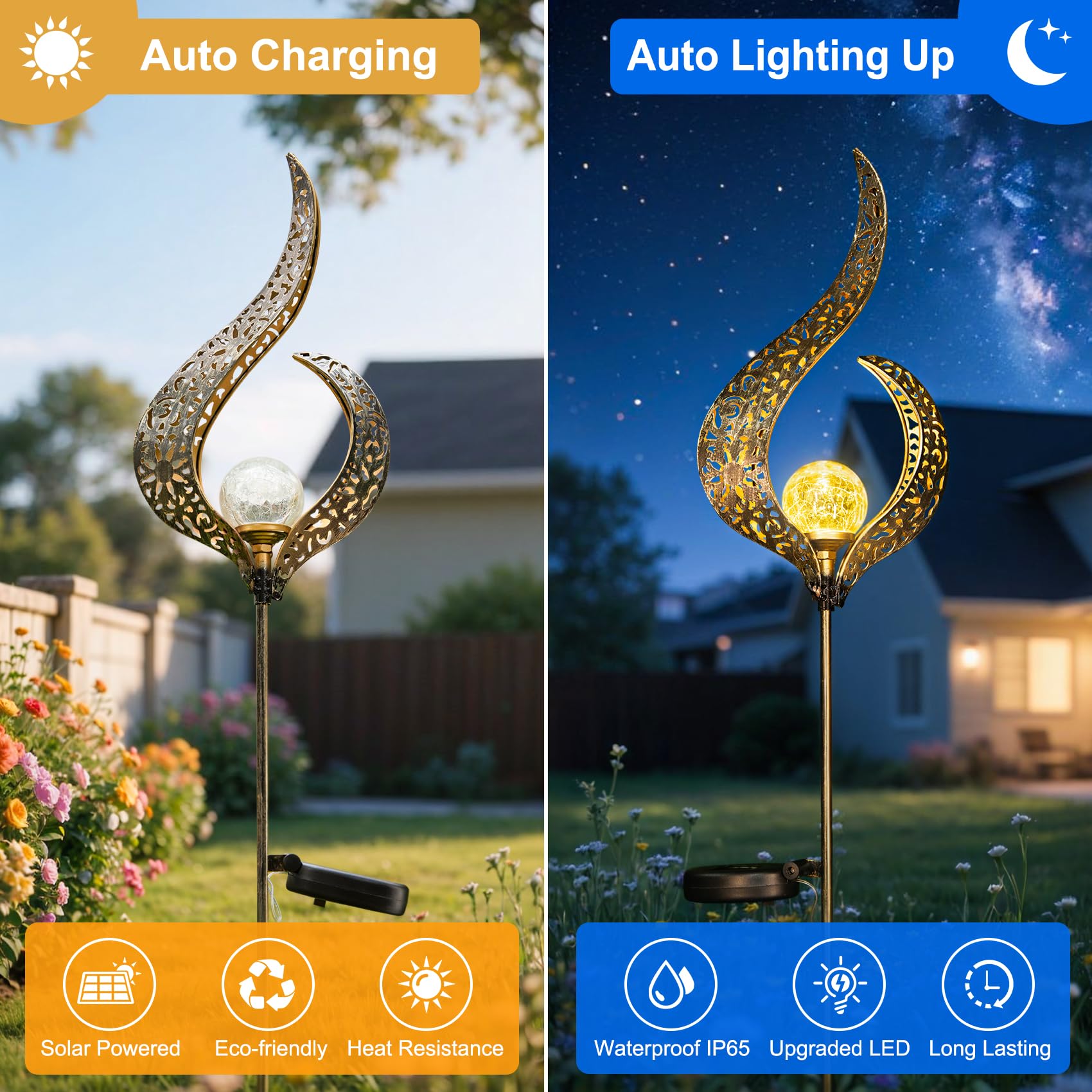 HOMEIMPRO Luces solares de jardín impermeables para exteriores, regalos para mamá, papá, arte de patio, camino, adornos de césped, decoración al aire libre, regalos de cumpleaños para esposa y mujeres