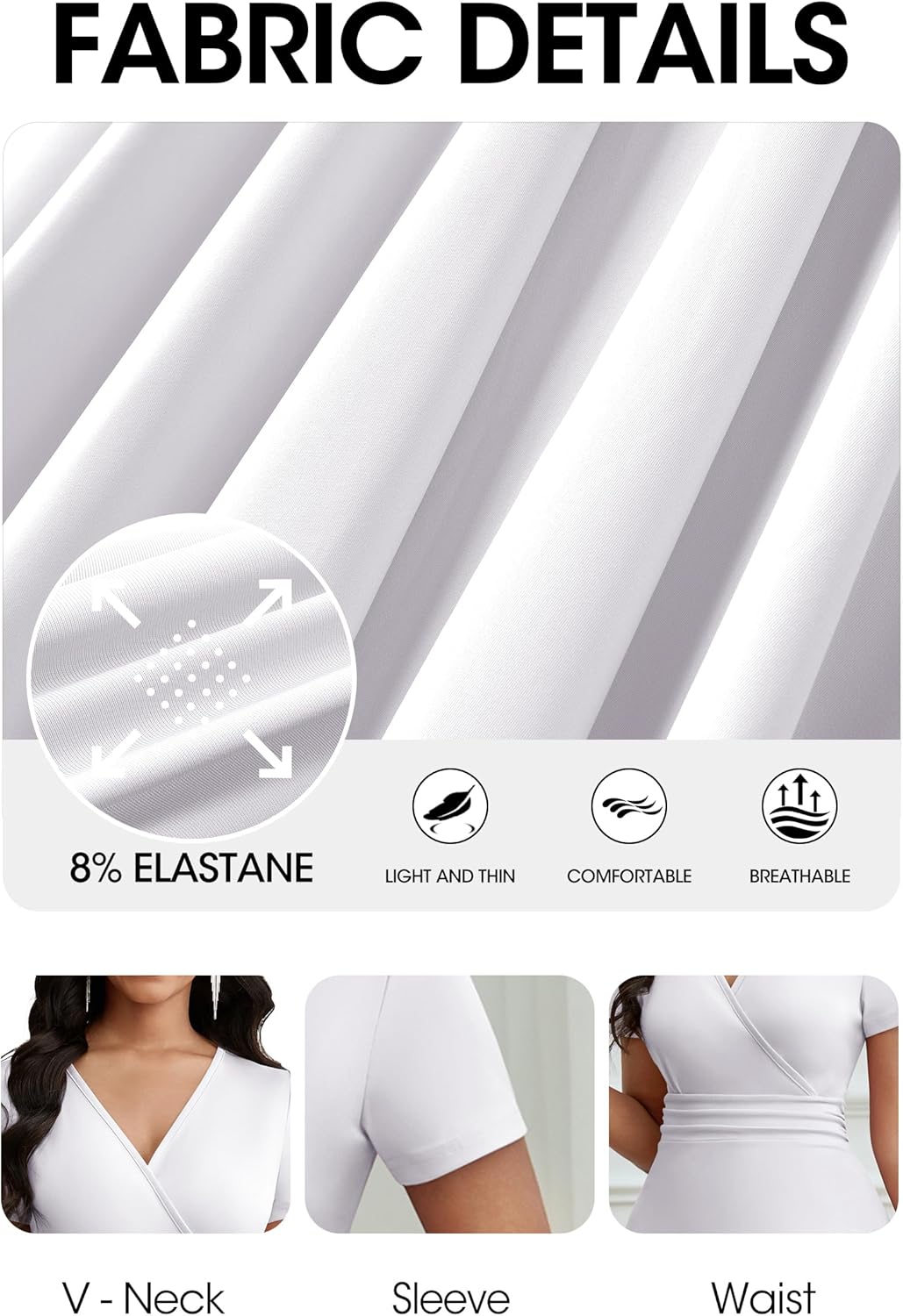 CLOCOR Maxi Dress for Women Long Formal Short Sleeve A Line V Neck Dresses Wedding Guest High Waist Elegant - Image 6