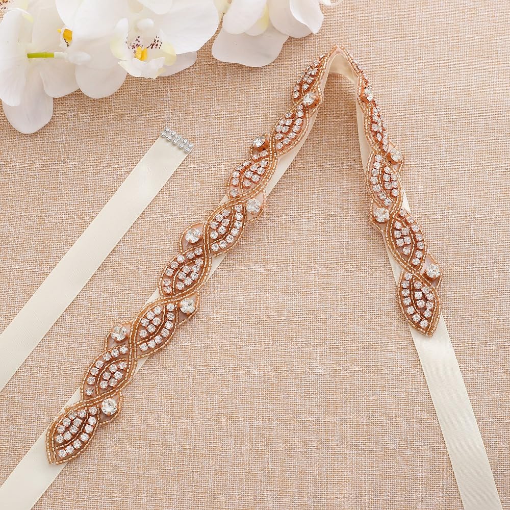 Cintura con strass fatti a mano, sottile, accessorio per abito da