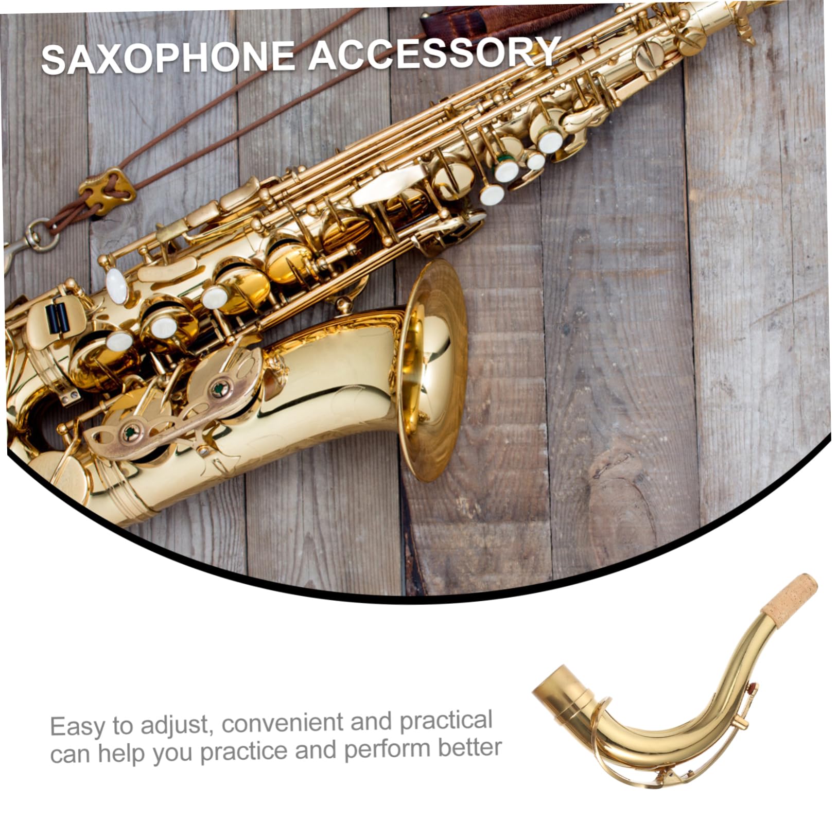 Archetto Curvo per Sassofono in Ottone Oro, Ricambio Professionale | Adatto a Sax, Tubo Sonoro Sostitutivo, Pratico e Comodo per Professionisti e Amatori