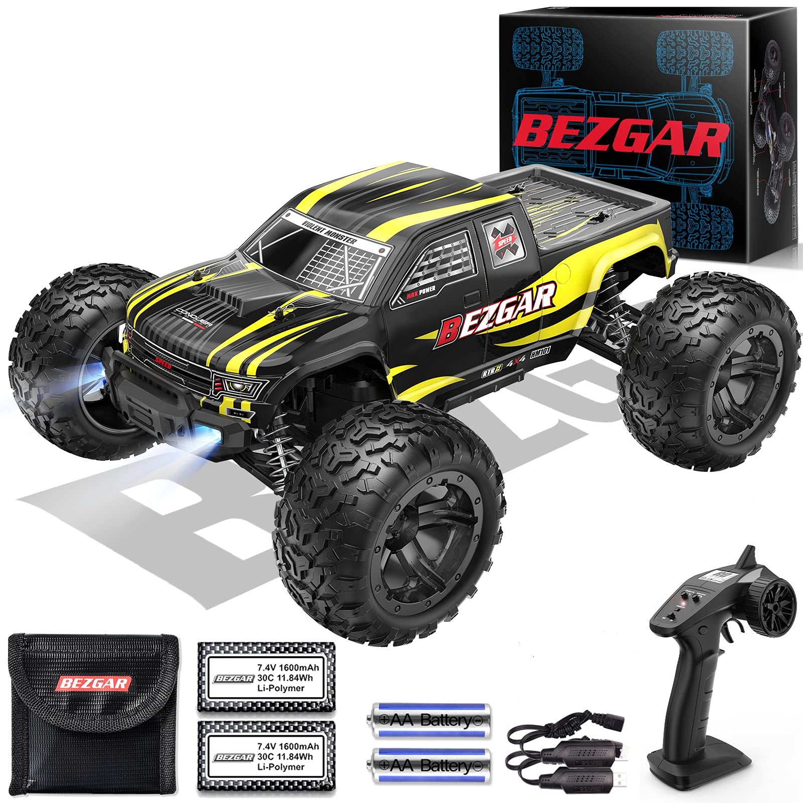 BEZGAR RC Car Spare Parts 490L Brushed Motor for BEZGAR 1 Remote & App