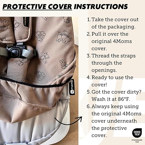 Miniatura 4 de Ukje  Funda para el modelo antiguo 4moms mamaRoo 4 Baby Swing y modelo antiguo rockaRoo  Muchos colores  Hecho a mano en Europa  Compatible con