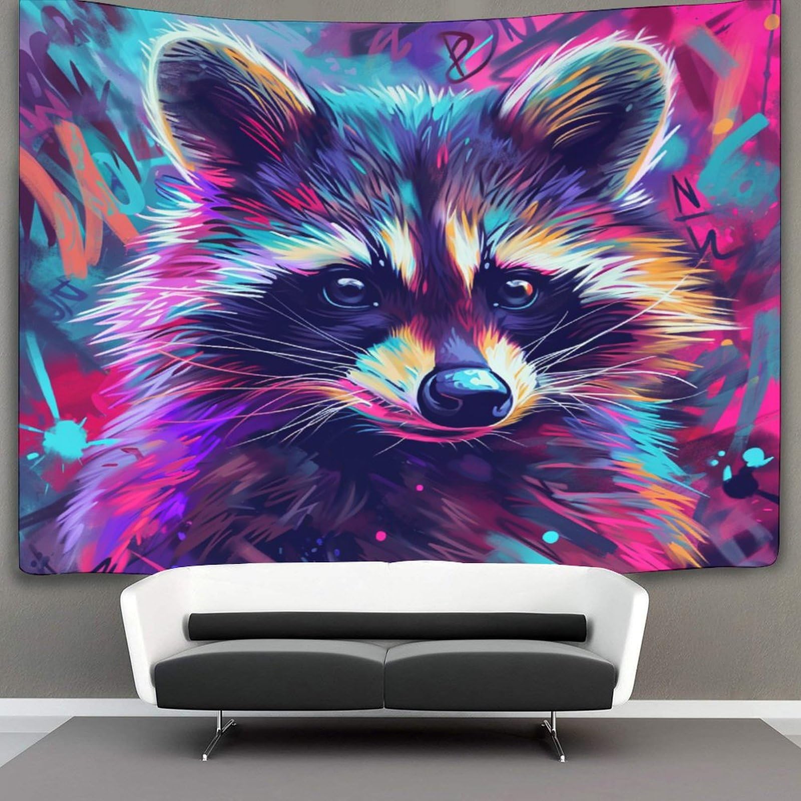 kaiyun Raccoon Tapestry Animal Wall Hanging for Bedroom Home Decor HD Printing Living Room, Dorm 130cmx150cm
