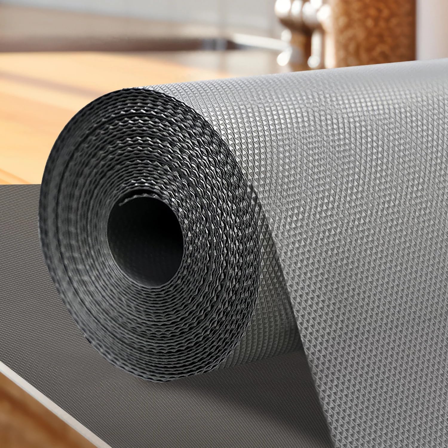 Porslin Shelf Liners for Kitchen Shelves - 45cm x 5m, Cupboard Sheets, Drawer Mats, Fridge Liners Roll, Anti-Slip, Waterproof, Washable, BPA-Free, Durable, Reusable, Easy to Cut, Food Safe
