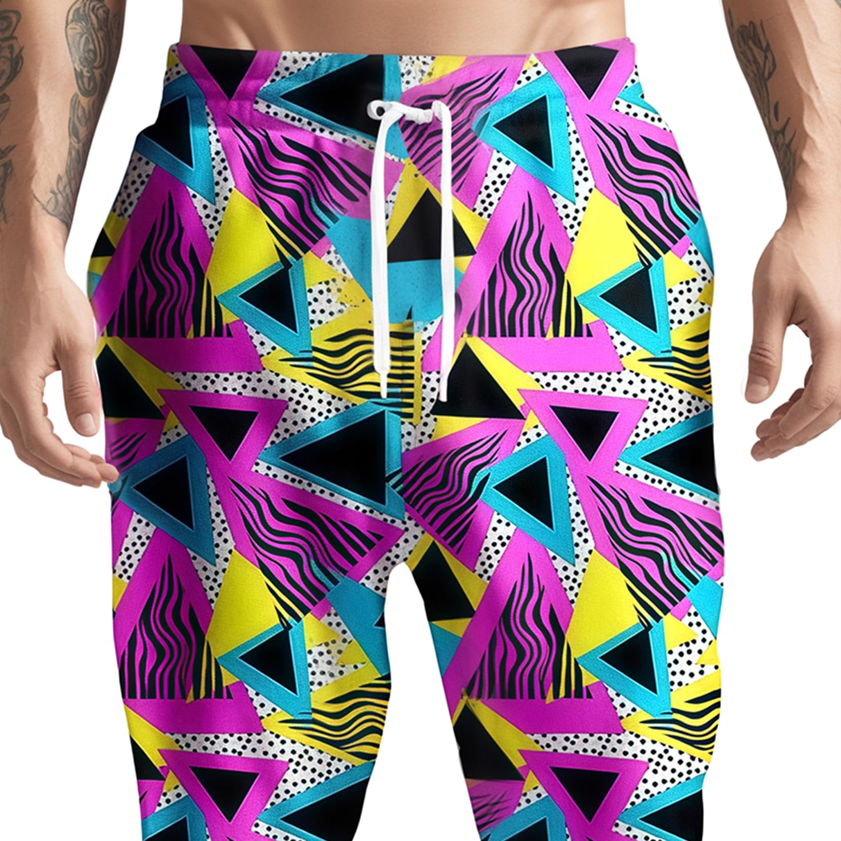 Pantalones Deportivos para Hombre de los años 80 y 90, Divertidos, para Entrenamiento, Correr, Estilo Retro, con Bolsillos, Púrpura, XXL