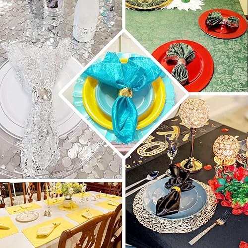 Miniatura 5 de Efavormart - Servilleteros curvados martillados chapados en plata brillante, 4 unidades