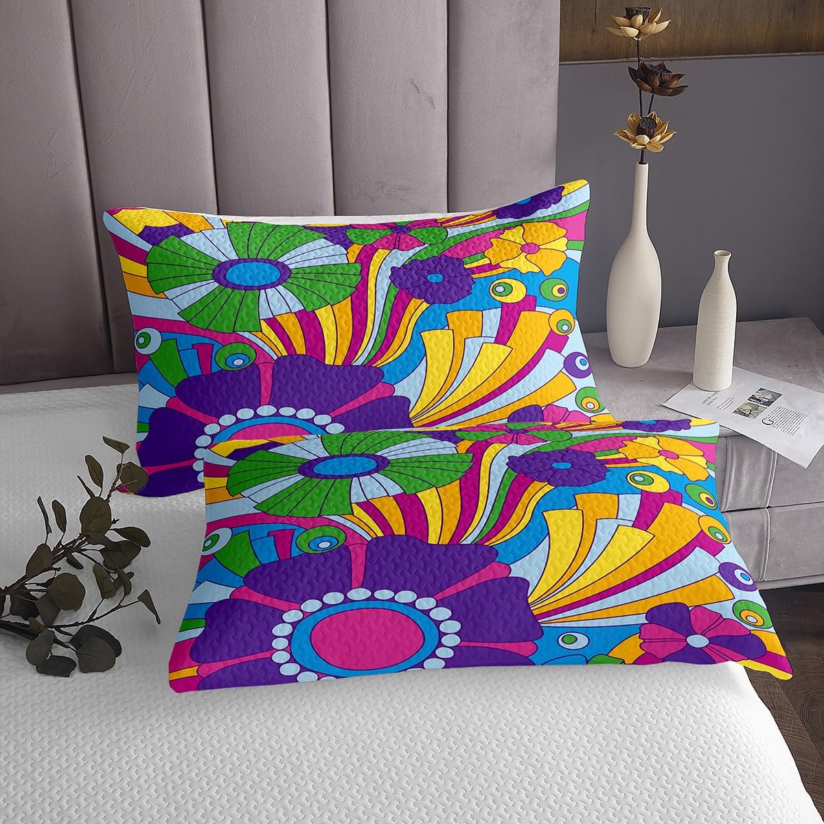 Blue Botanical - Set di biancheria da letto con motivo floreale, 3
