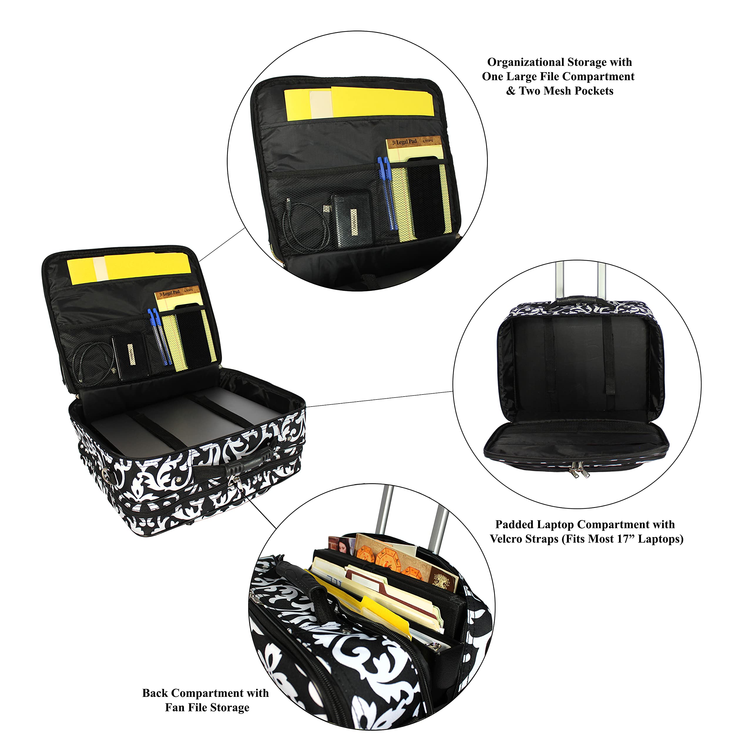 World Traveler Maletín con Ruedas para Laptop de 17 Pulgadas