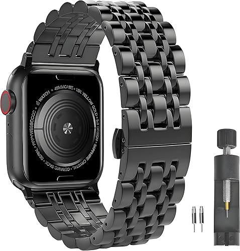 Vista 21 de Correas de repuesto para Apple Watch Ultra 2/Ultra de 1.929 in, iWatch Series 10/9/8/7/6/5/4/3/2/1, pulsera de acero inoxidable para iPhone Watch