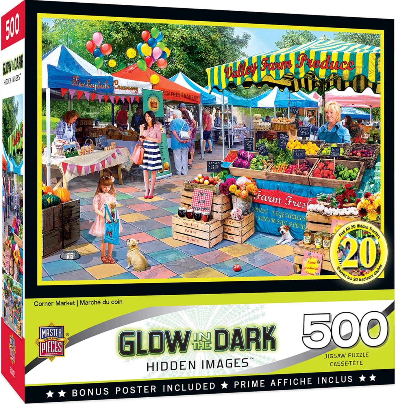 Masterpieces Trail Running Jigsaw Puzzle - 500 Pieces, Glow in The Dark, Hidden Images - Adult