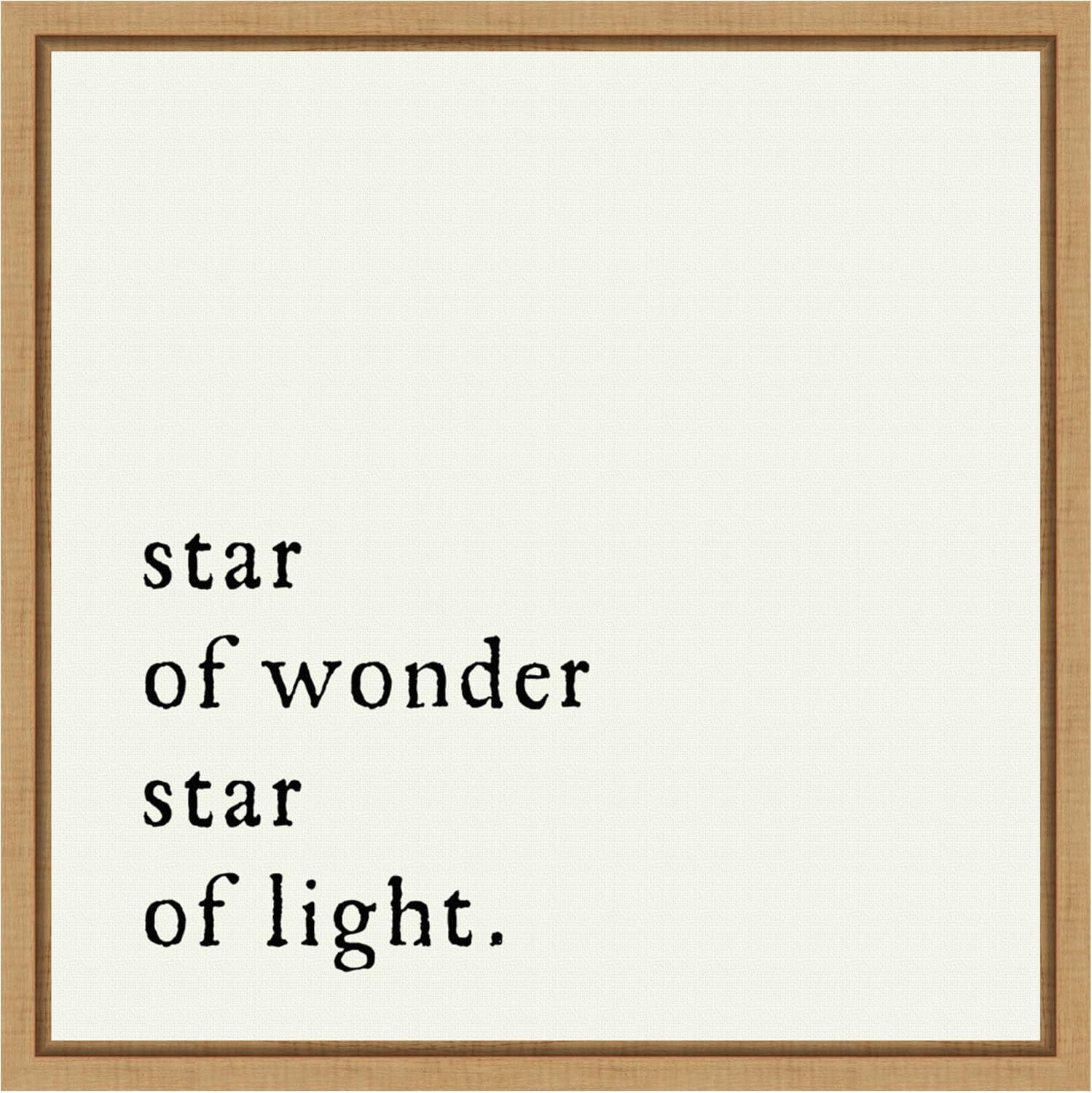 Amanti Art Framed Canvas Wall Art 16x16 Star Of Wonder Portfolio, Framed Wall Art Canvas, Typography Artwork, Modern Decor, Small Poster Painting for Living Room, Bedroom, Bathroom,