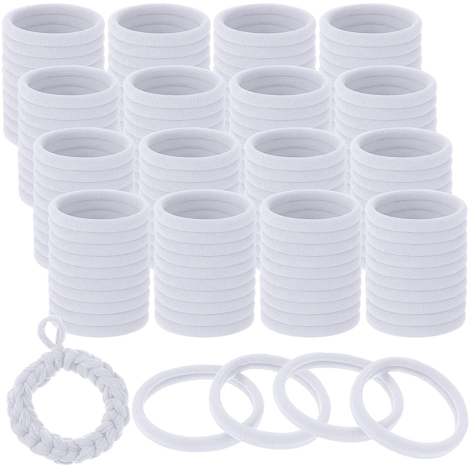 Wesnoy 120 Pcs Weaving Loom Refill Loops for 10'' Potholder Loom,White