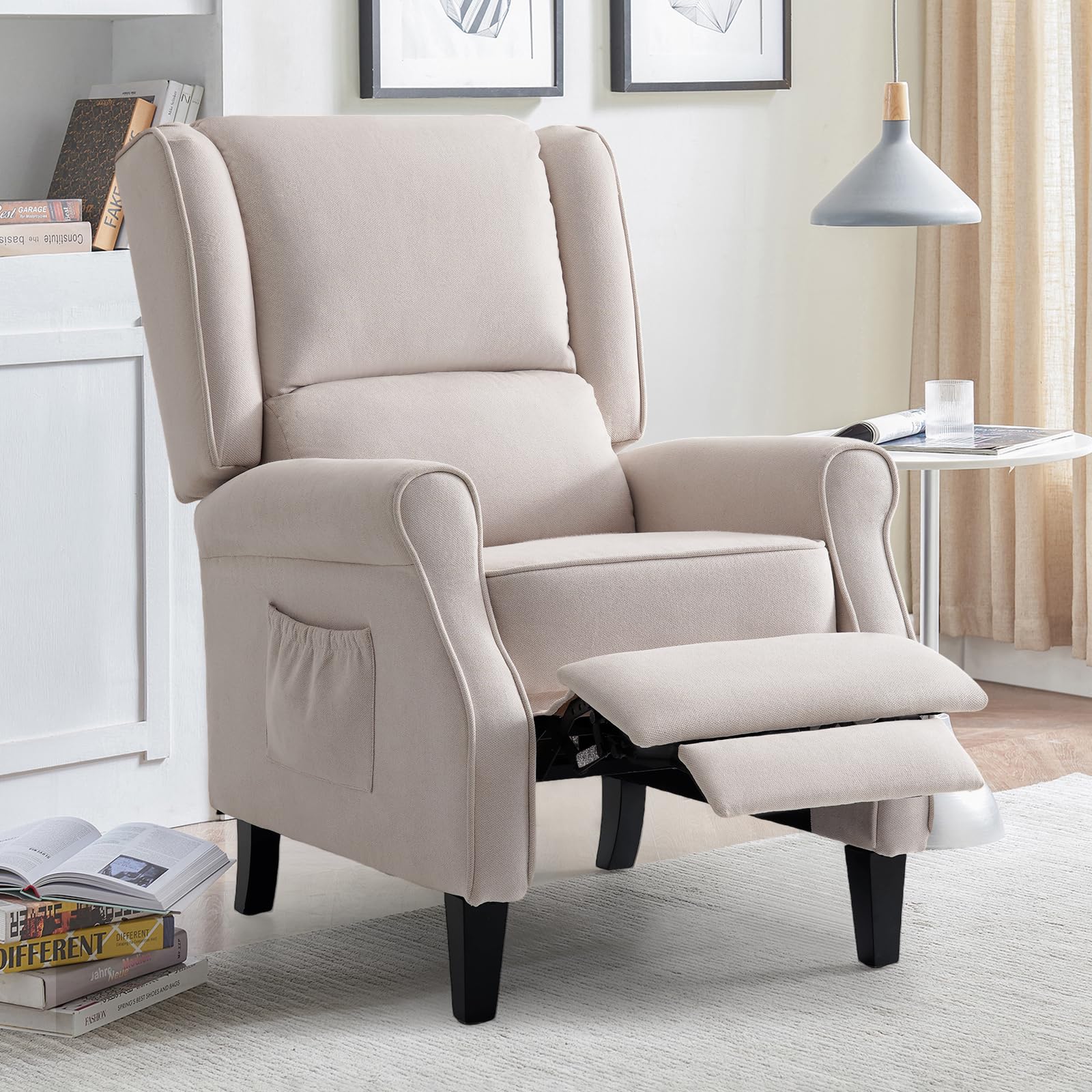 Living Room Best Push Back Recliner COLAMY Wingback Recliner Chair