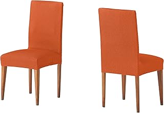 Martina Home Tunez - Funda para Silla, Tela, Funda silla respaldo, Naranja, 24 x 30 x 6 cm, 2 Unidades