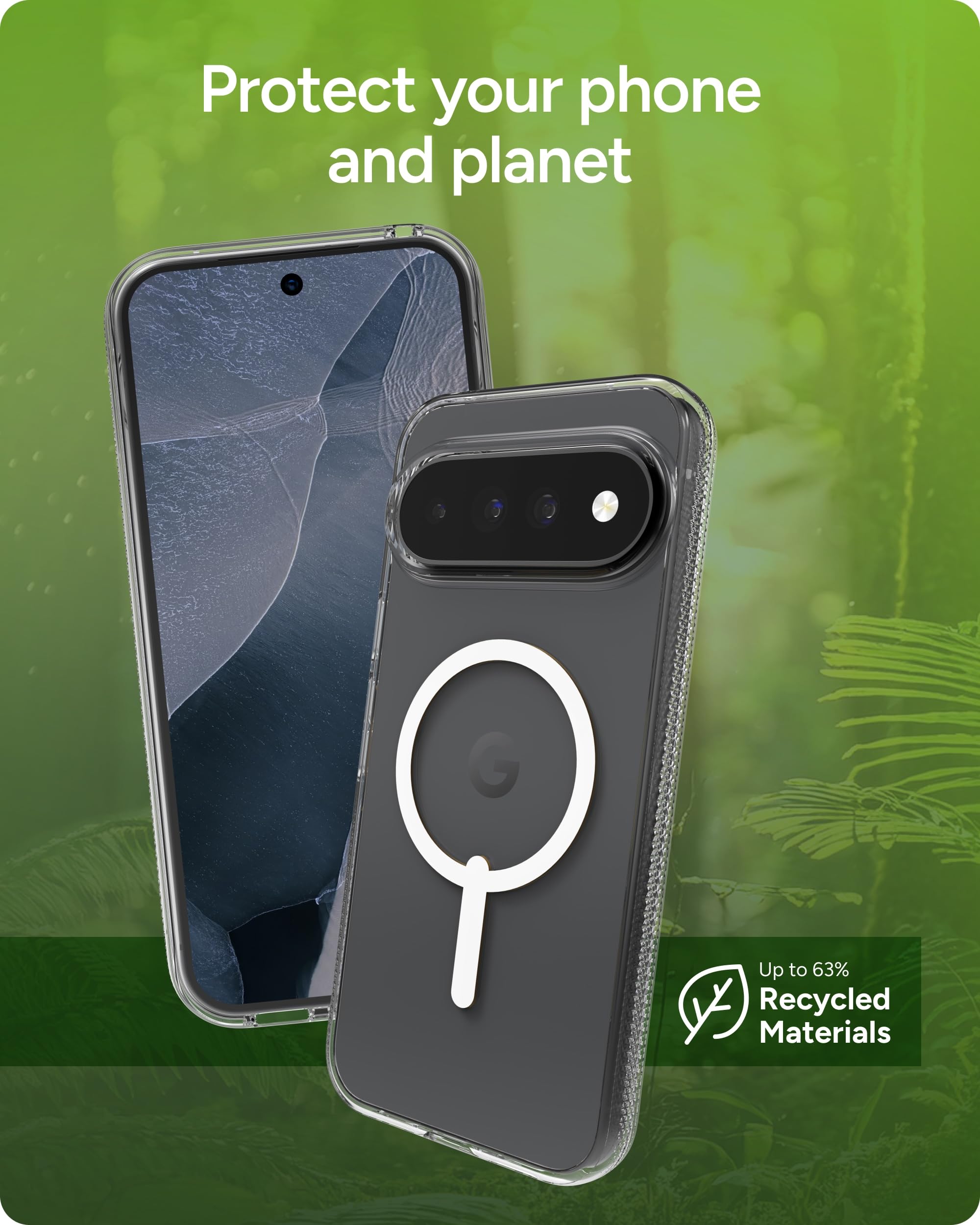ZAGG Crystal Palace Snap Custodia Google Pixel 11 Pro XL, trasparente | Protezione contro le cadute di grado militare da 4 m, cover magnetica trasparente, rinforzata con grafite, anti-ingiallimento