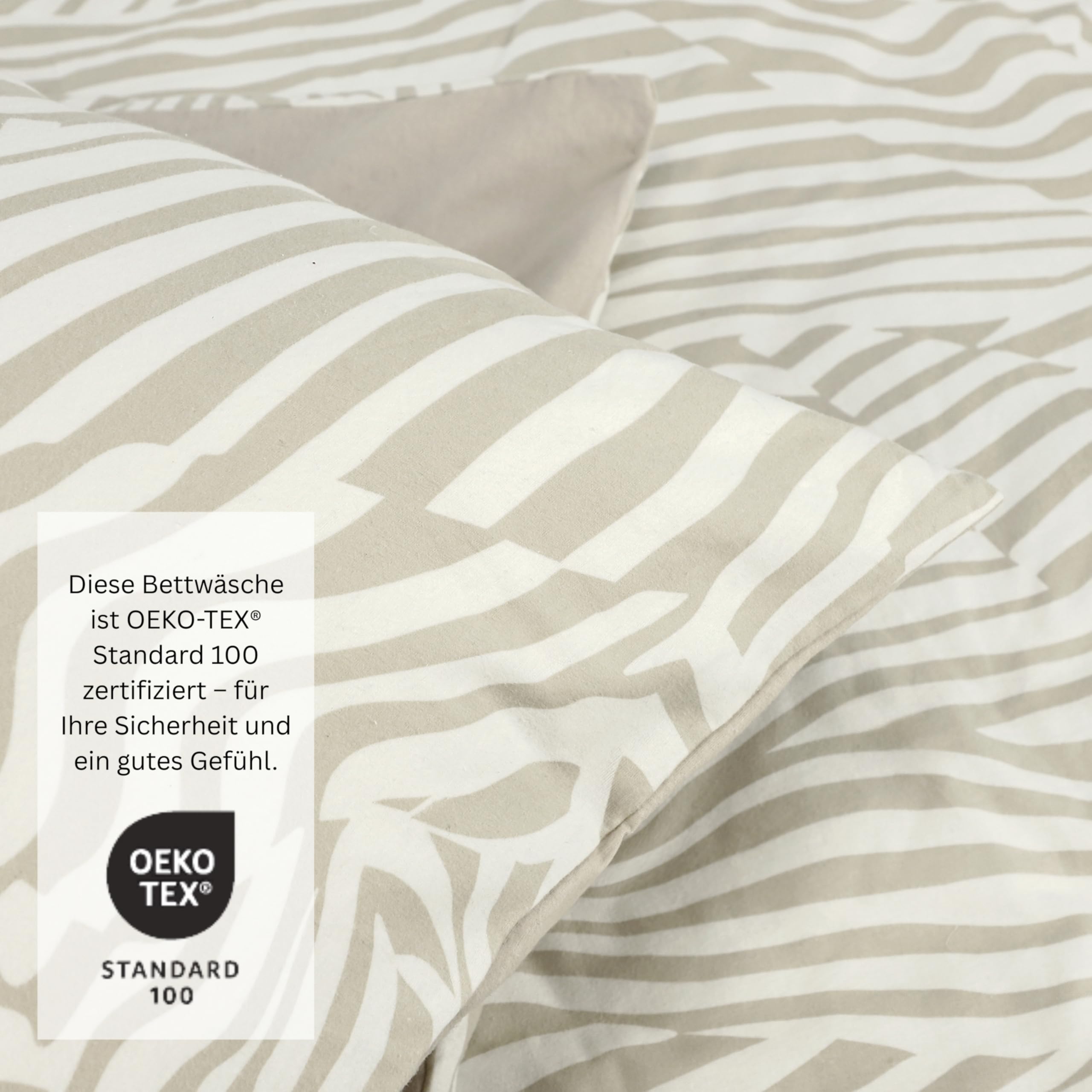Set di biancheria da letto Esprit in cotone renforcé 135x200 beige - 1x copripiumino 135 x 200 + 1x federa 80x80 cm - Set di biancheria da letto di lusso in qualità hotel, traspirante, 2 pezzi