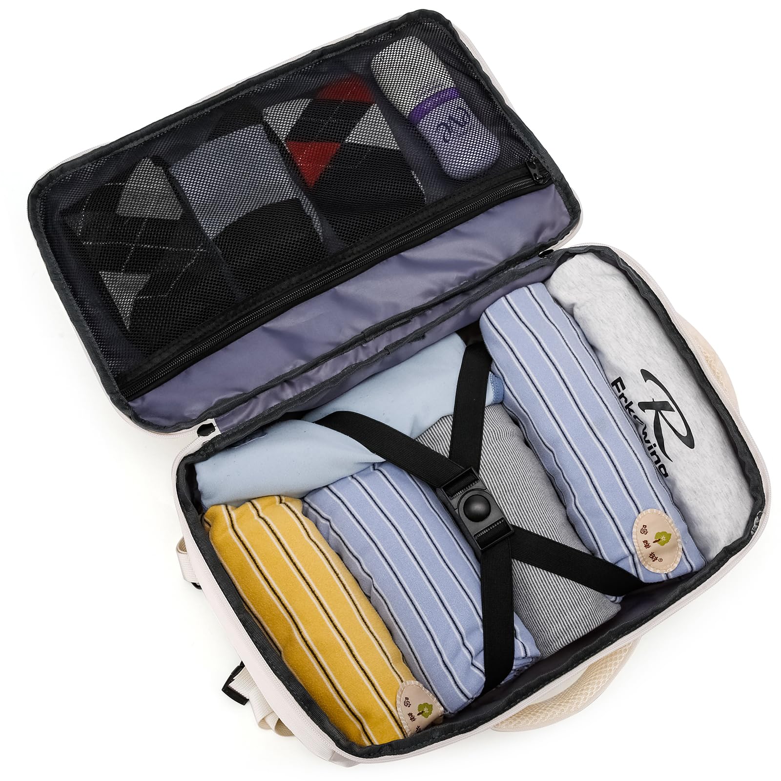 ENZOSUM Zaino Ryanair 40x20x25 Zaino da Viaggio Aereo Bagaglio a Mano Borsa da Viaggio Zaino Donna per Aereo Zaini da Viaggio Zaino Antifurto Piccolo Borsone da Cabina per Scuola Lavoro,Beige