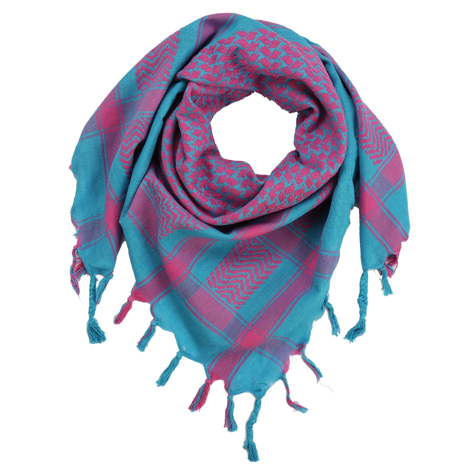 Freak Scene Turquoise Kufiya - Pink - 40X40 Inch - Shemagh - Arafat Scarf