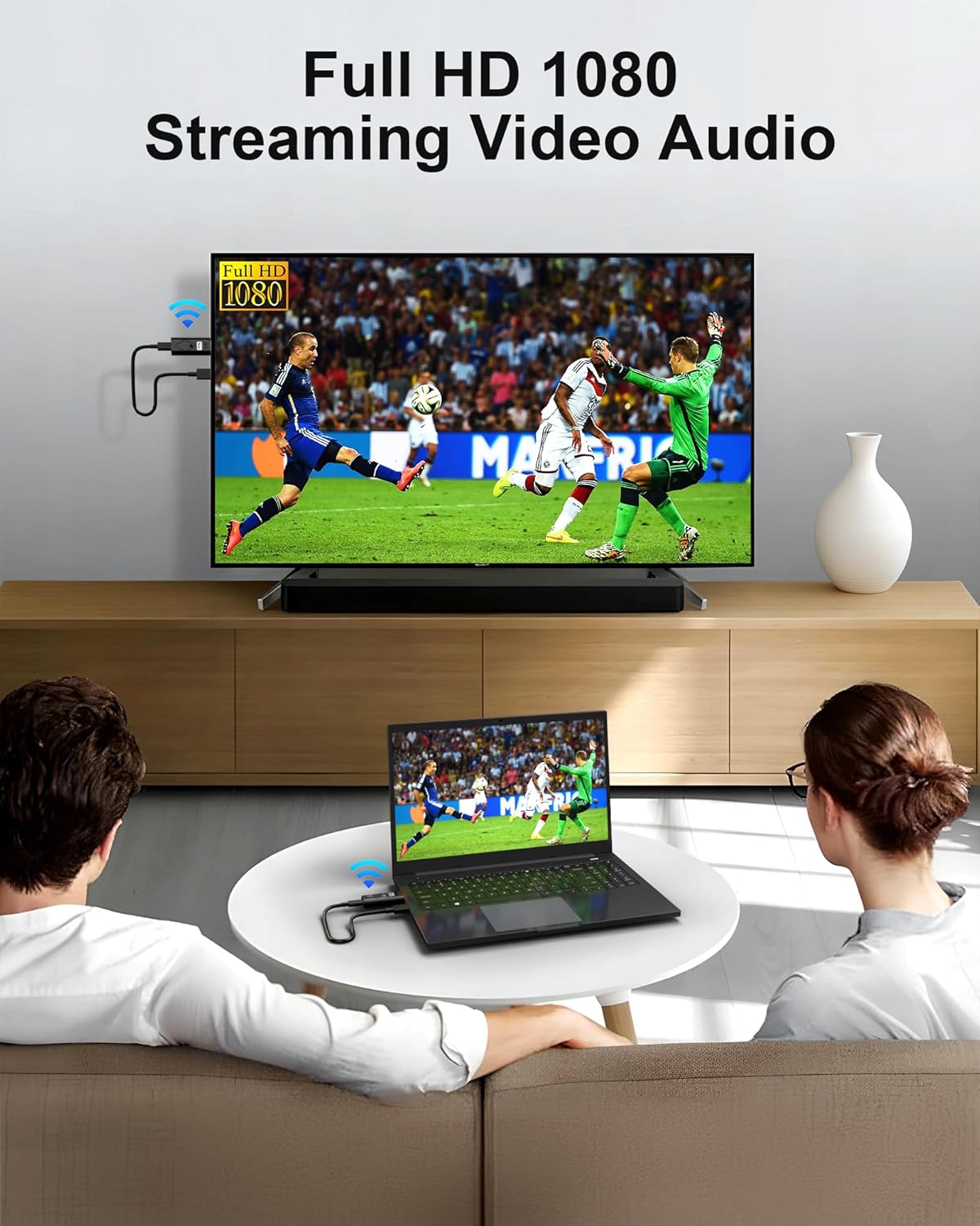 Wireless HDMI Extender, Wireless HDMI Transmitter and Receiver, 2.4/5GHz Plug & Play, for Streaming Video and Audio to Monitor from Laptop/Pc/Tv Box(1080P-NEW) - Image 5