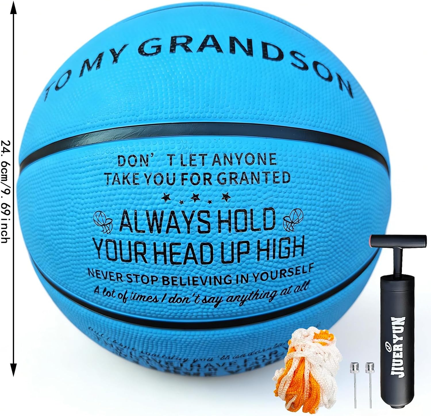 Customized Engraved Basketball,Personalized Size 5(27.5")/7(29.5") Basketballs,Inspirational Gift,Perfect for Birthdays and Special Occasions,Premium Rubber Basketball with Pump Included(Deflated)
