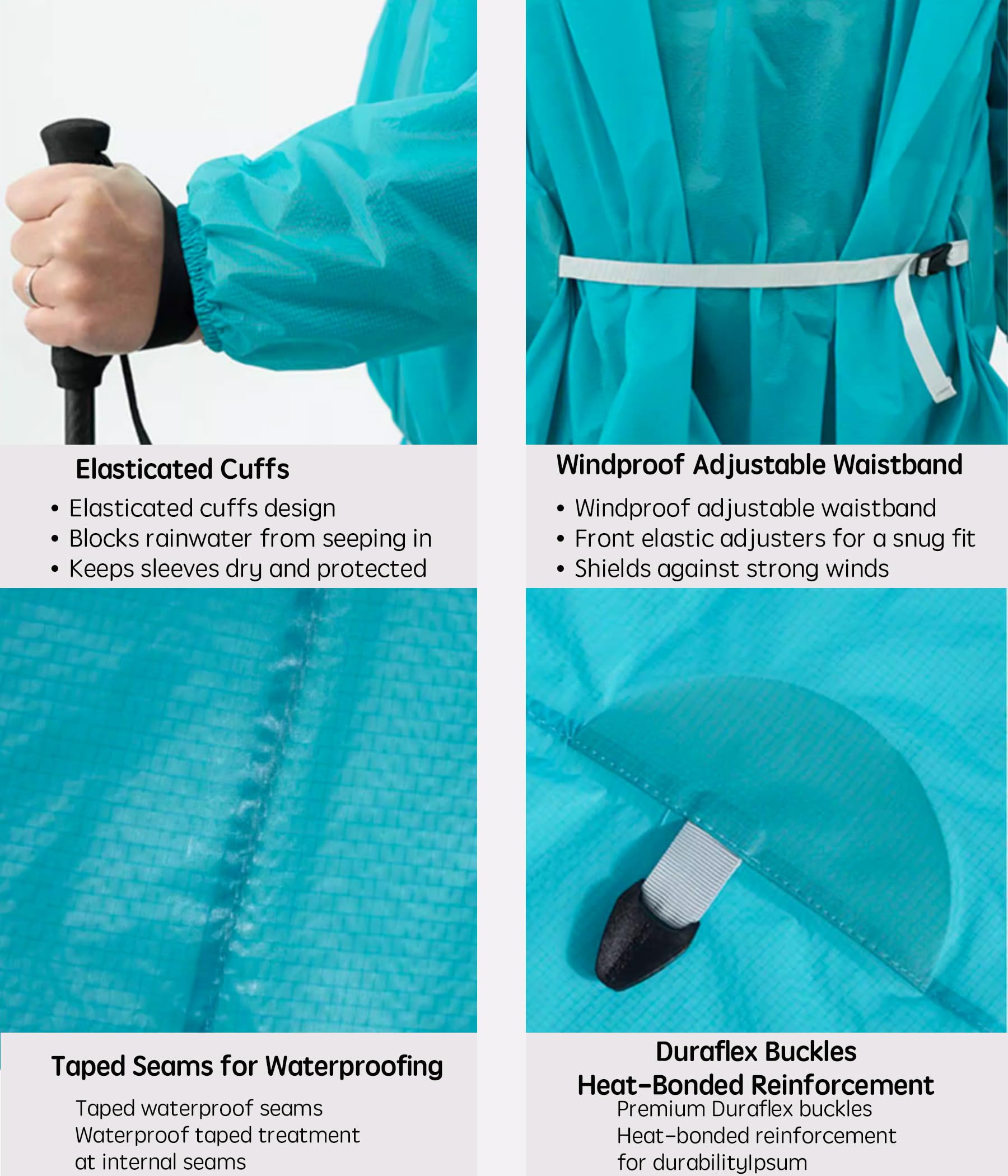 3F - Impermeable y poncho de cuerpo completo, ultraligero e impermeable para senderismo, ciclismo y trail running