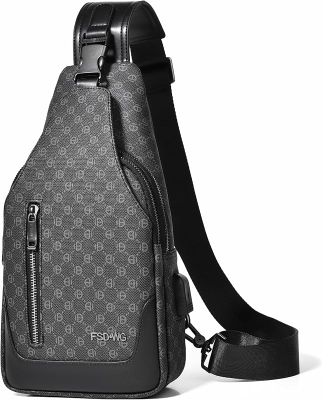 FSD. WG sling Backpack for Men Chest Bag Crossbody Shoulder Bags Travel Hiking Bag Purse for Men with Water Resistant