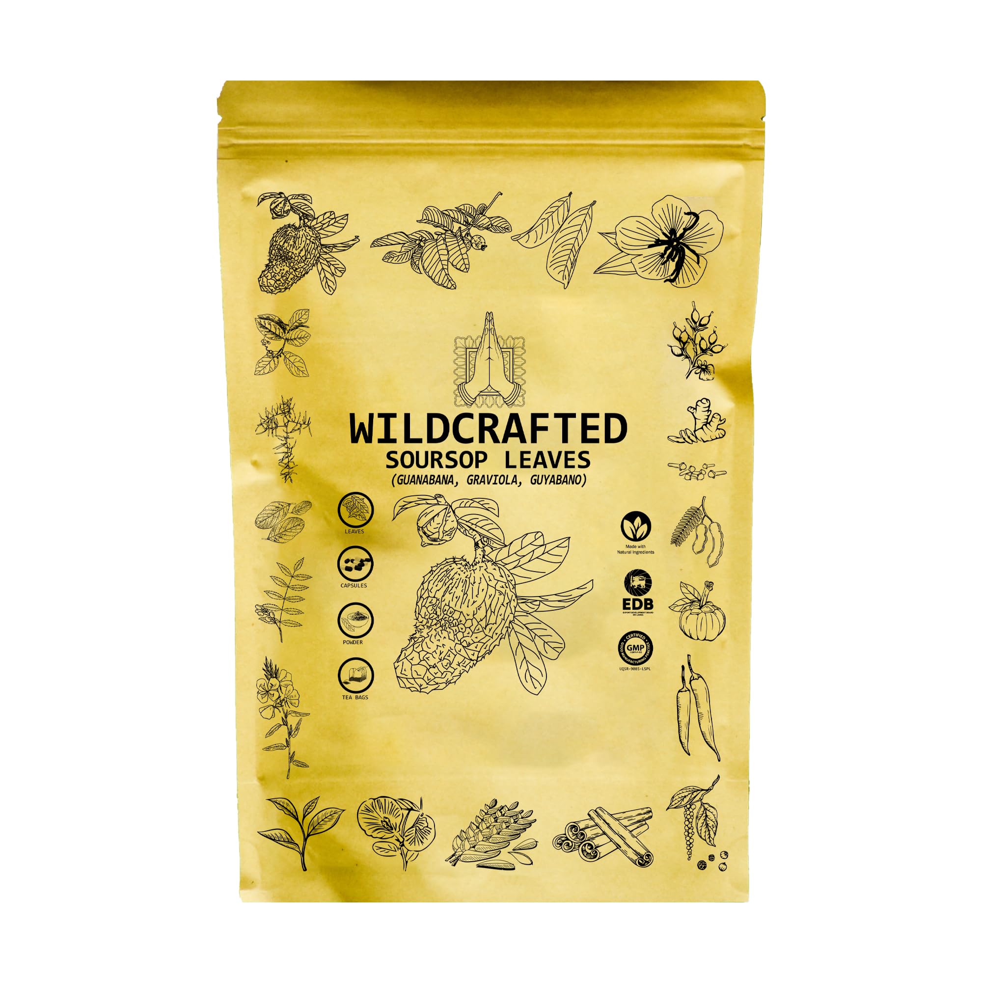 LakpuraWildcrafted Soursop (Guanabana, Graviola, Guyabano) Dehydrated 1000 Leaves (±250g, ±8.8oz)