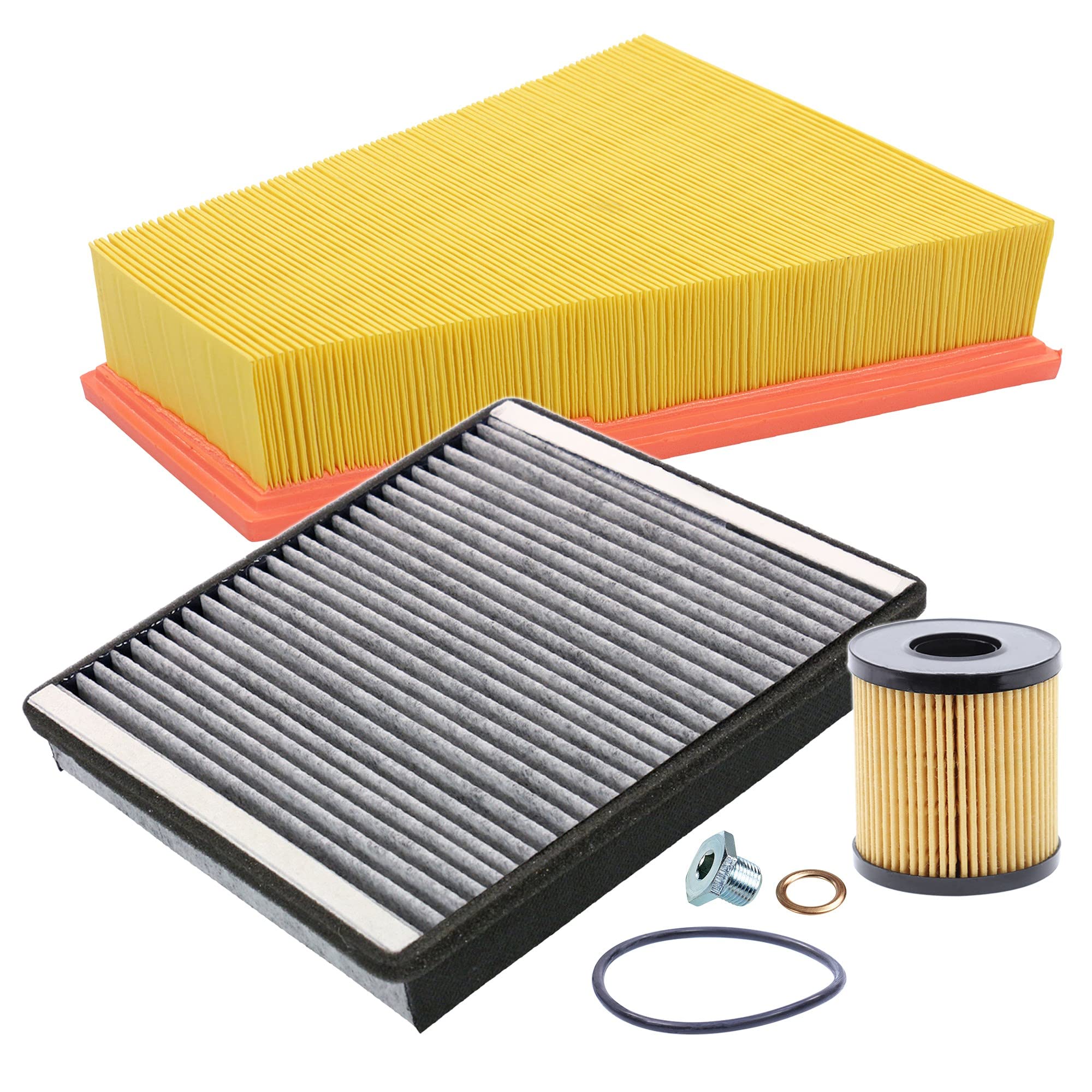 BESTPRICE Paquete de inspección conjunto de filtro con 1x filtro de aire,de habitáculo con carbón activado,de aceite incl. tornillo y anillo de sellado FORD GALAXY MK2,MONDEO MK4 (BA7)(BA7),S-MAX