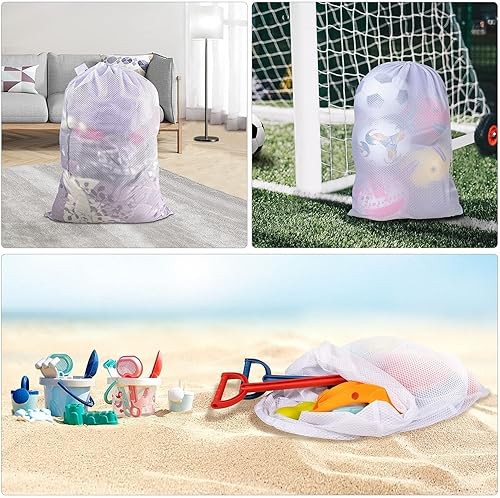 Miniatura 7 de Polecasa - Bolsa de lavandería grande de malla resistente con etiqueta de identificación y cierre de cordón ajustable de bloqueo, lavable, pviajes,