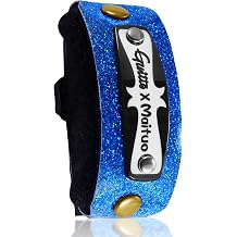 GUITTO Guitar String Mute Dampener, Fretboard Muting Wraps with Built-in Pick Holder for Electric Acoustic Guitar Bass, Adjustable Neck Wrap String Muters for Recording and Tapping GGF-03 Blue