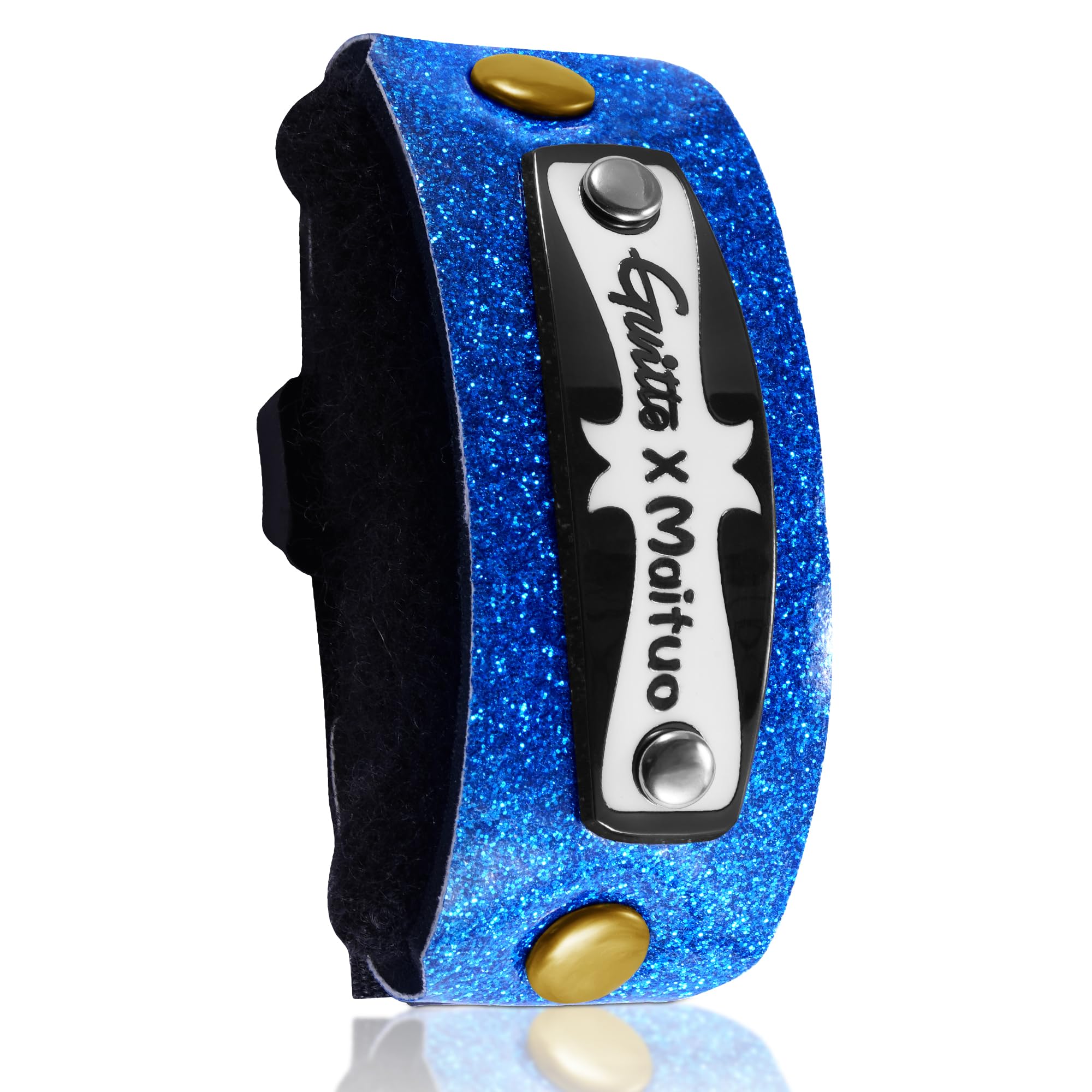 GUITTO Guitar String Mute Dampener, Fretboard Muting Wraps with Built-in Pick Holder for Electric Acoustic Guitar Bass, Adjustable Neck Wrap String Muters for Recording and Tapping GGF-03 Blue
