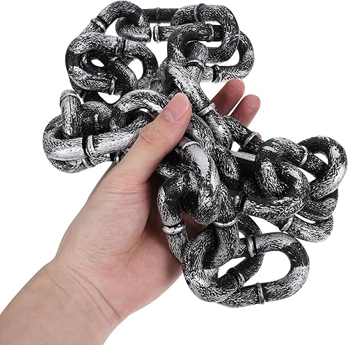Miniatura 4 de STOBOK Cadena de Halloween, cadenas de plástico de 3.3 ft, cadenas falsas de Halloween, cadenas de decoración de Halloween, cadenas de disfraces de