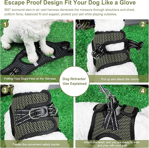 Miniatura 9 de Arnés para perro pequeño, de malla de aire, arnés para perro sin tirones, arnés para cachorro, arnés para perro pequeño, arnés para perro pequeño